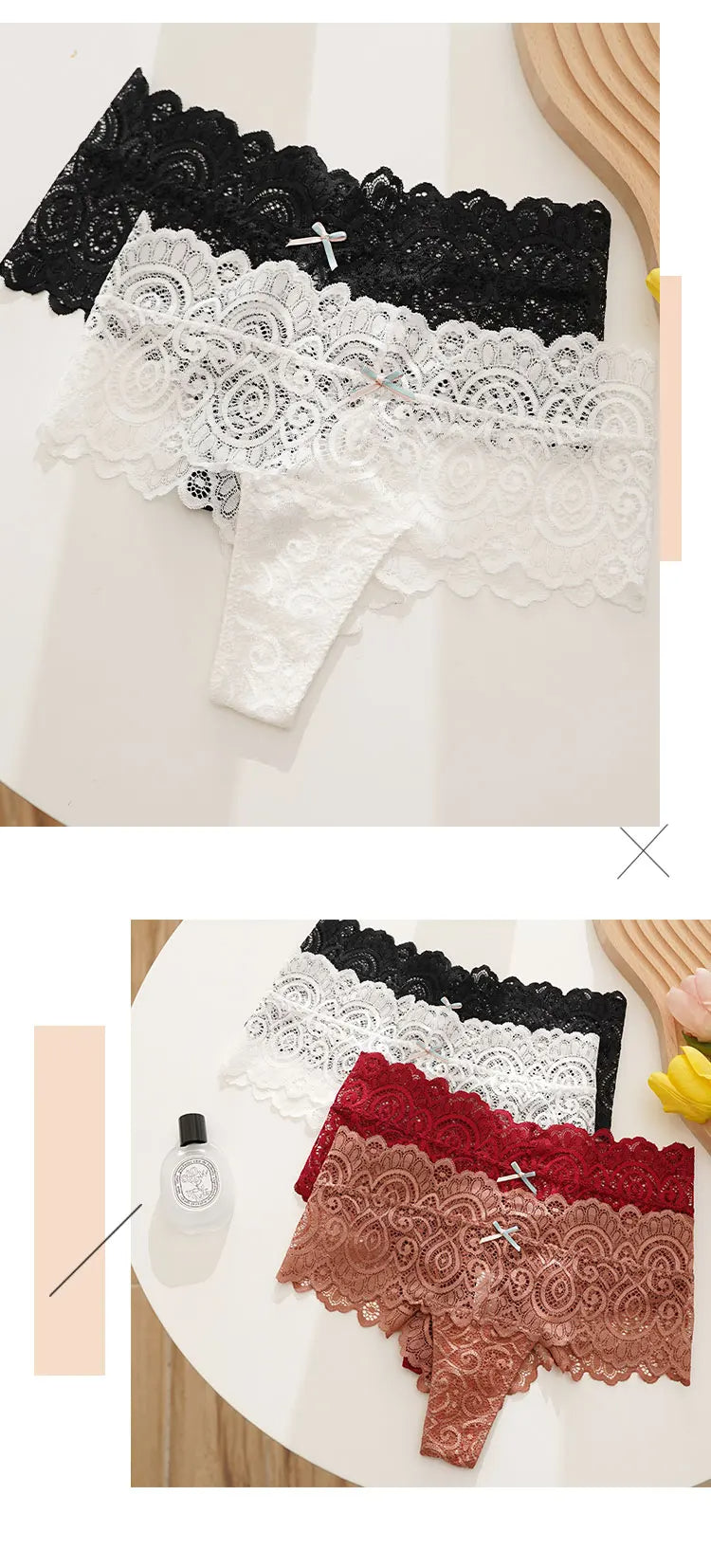 Women Sexy Thongs Lace Panties Low-waist Briefs Intimates