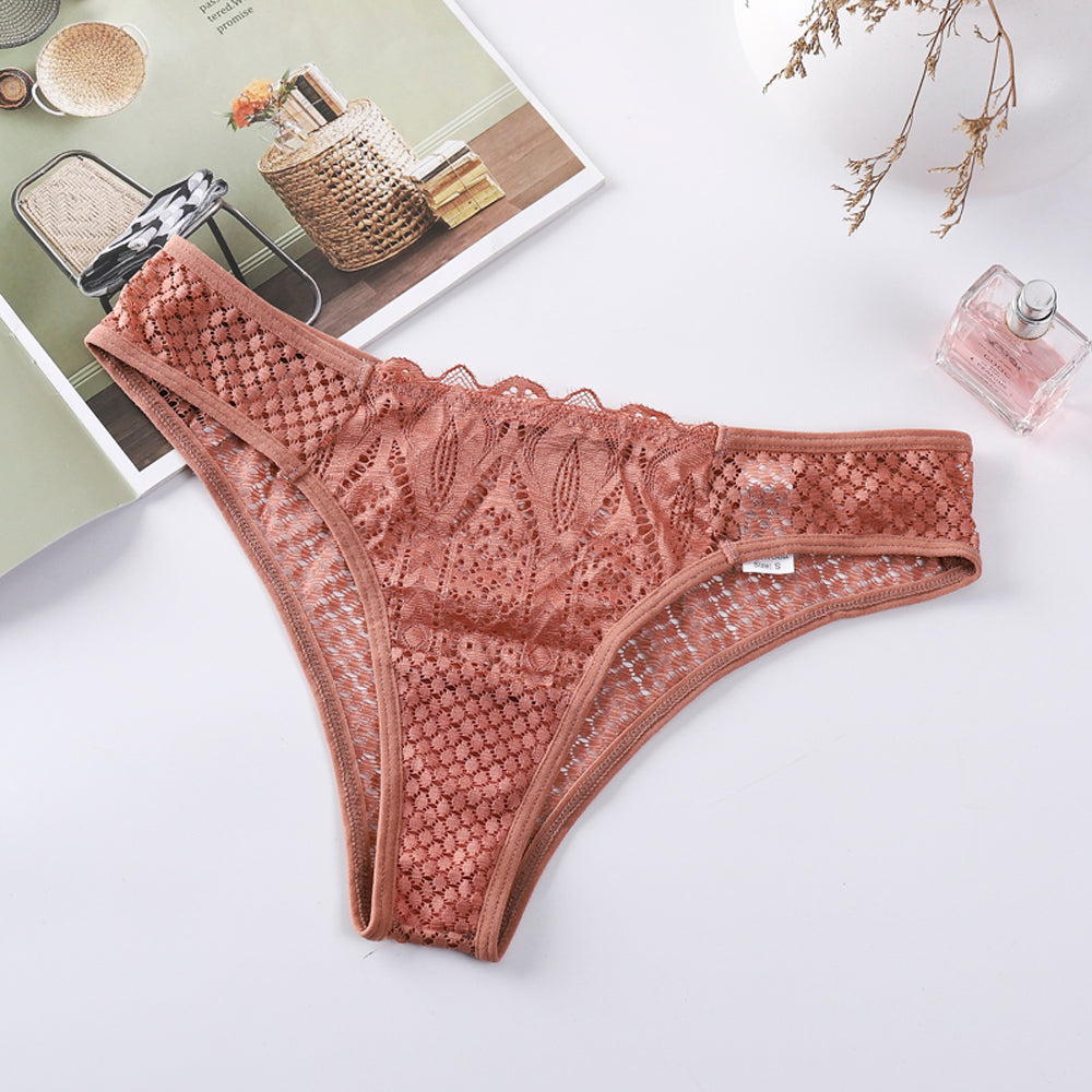 Women Sexy Lace Panties Low Waist Transparent Underwear