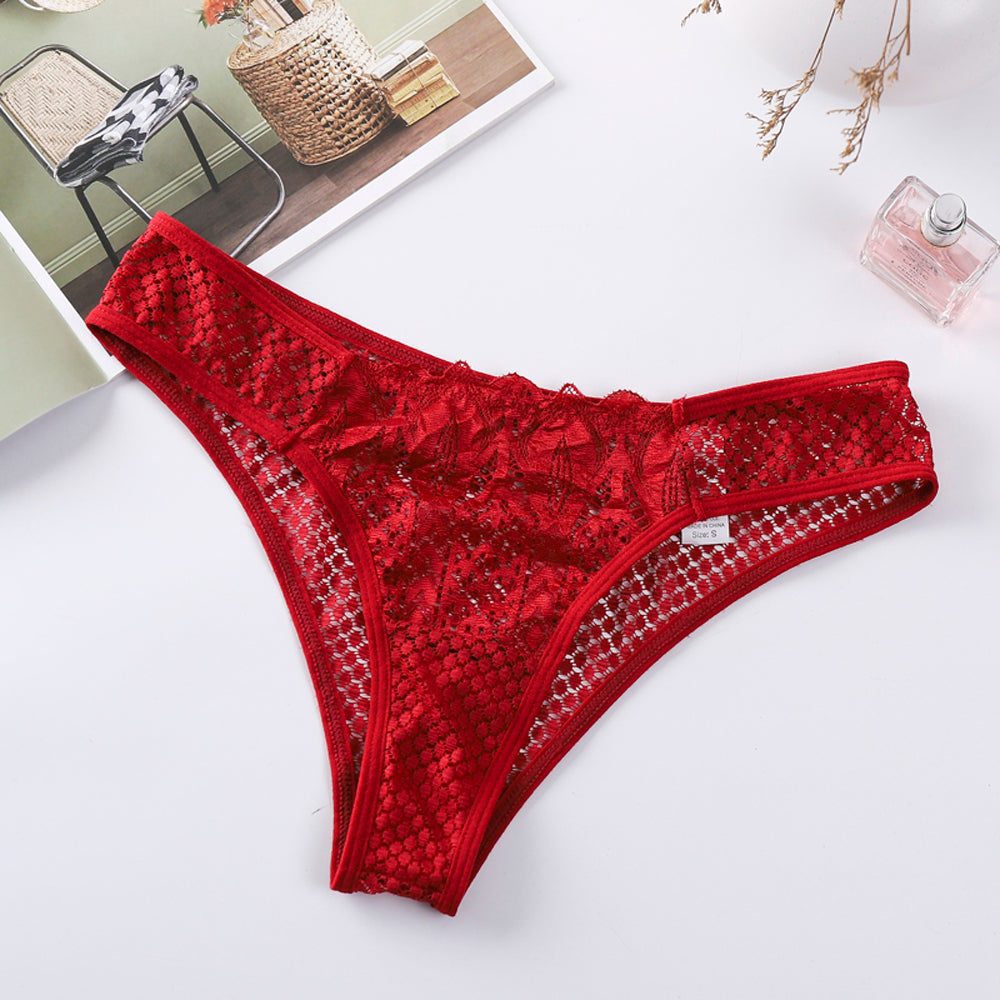 Women Sexy Lace Panties Low Waist Transparent Underwear