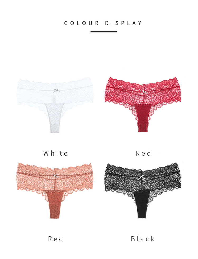 Women Sexy Thongs Lace Panties Low-waist Briefs Intimates